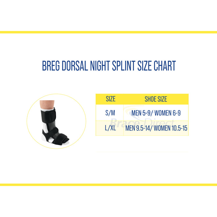 Breg Dorsal Foot Support Night Splint - Comfortable Relief for Plantar Fasciitis & Heel Pain