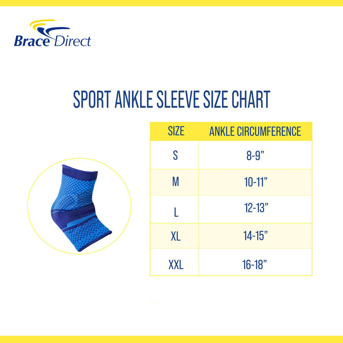 Brace Direct Sport Ankle Compression Sleeve - Athletic Support for Performance & Recovery