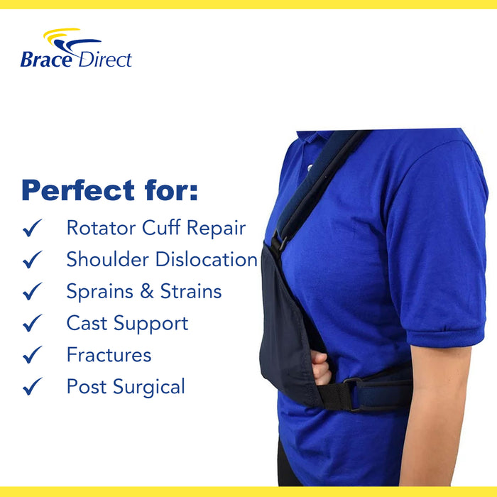 Brace Direct Deluxe Shoulder Immobilizer - Complete Support for Rotator Cuff & Joint Recovery