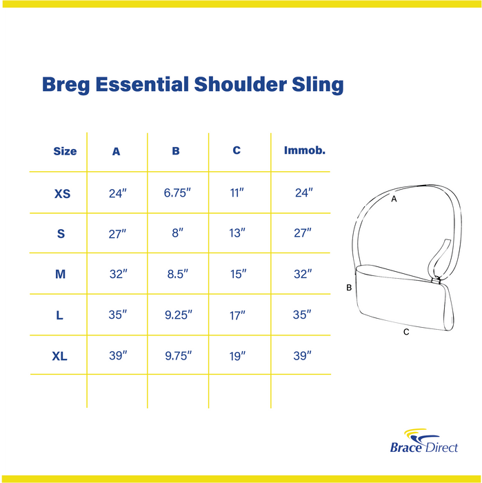 Breg Essential Shoulder Sling A4565 - Breathable Support for Post-Op Recovery & Injuries