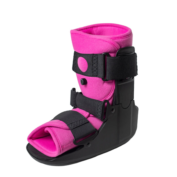 Brace Direct Women'S Short Air Walker Boot - Pink Lined Medical Walking Boot For Women