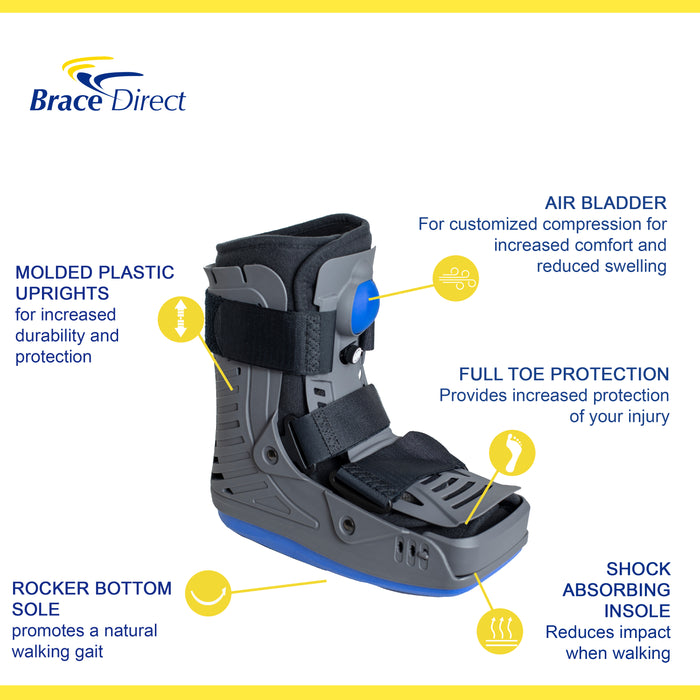 Lightweight Medical Full Shell Walking Boot With Air Pump - Short By Brace Direct