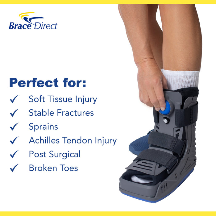 Lightweight Medical Full Shell Walking Boot With Air Pump - Short By Brace Direct