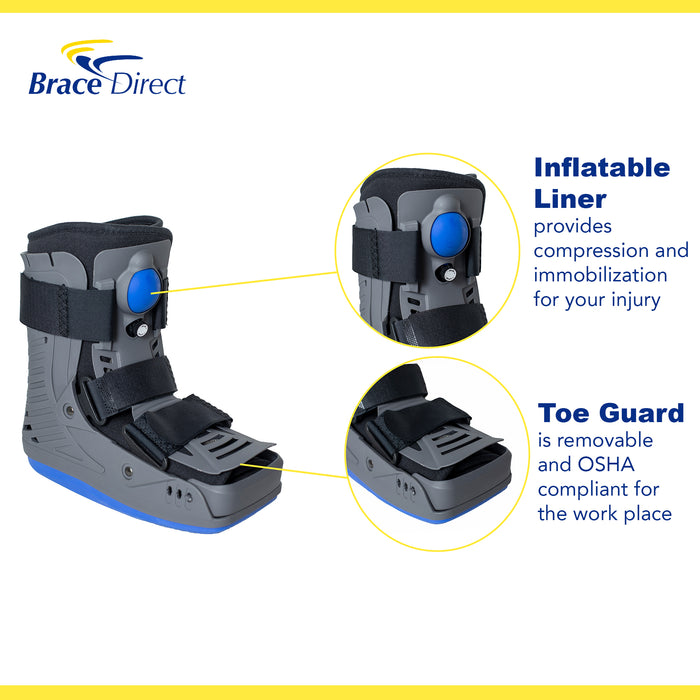 Lightweight Medical Full Shell Walking Boot With Air Pump - Short By Brace Direct