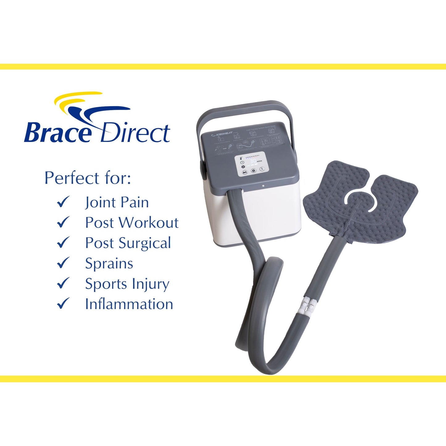 Brace Direct IcedHeat Hot and Cold Water Circulating Machine with Universal Pad