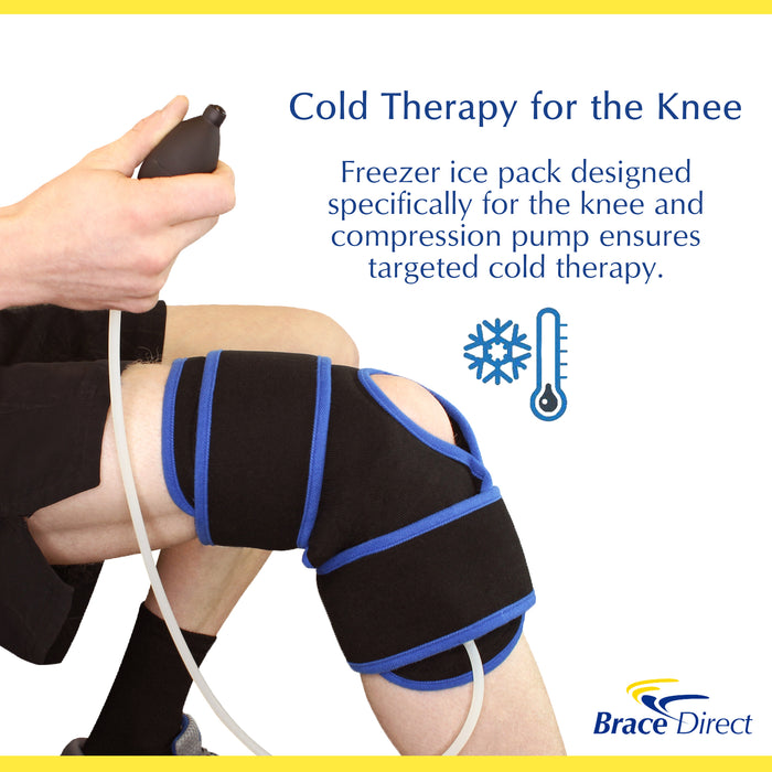 Brace Direct Knee Ice Pack Wrap with Compression - Professional Cold Therapy for Pain Relief & Recovery