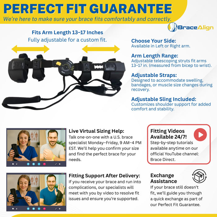 Brace Align FlexRecover Hinged ROM Elbow Brace with Sling – Post-Op Adjustable Support PDAC L3760 L3761