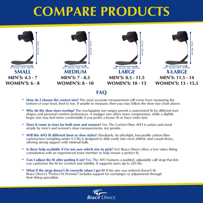 Brace Direct Carbon Fiber AFO – Lightweight Support for Foot Drop and Enhanced Mobility