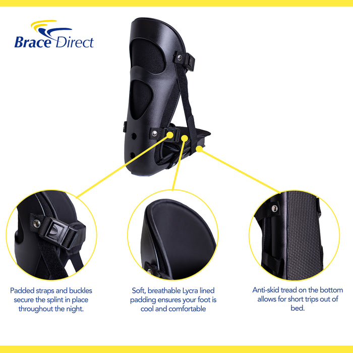 Brace Align Adjustable Night Splint L4396/L4397 - Support for Plantar Fasciitis, Achilles Tendonitis, and Foot Drop