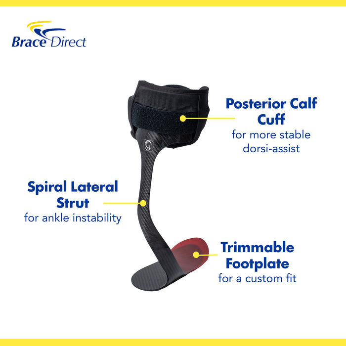 Elite Spiral AFO Rehabilitator L1951 - Carbon Fiber Brace for Foot Drop and Active Lifestyles