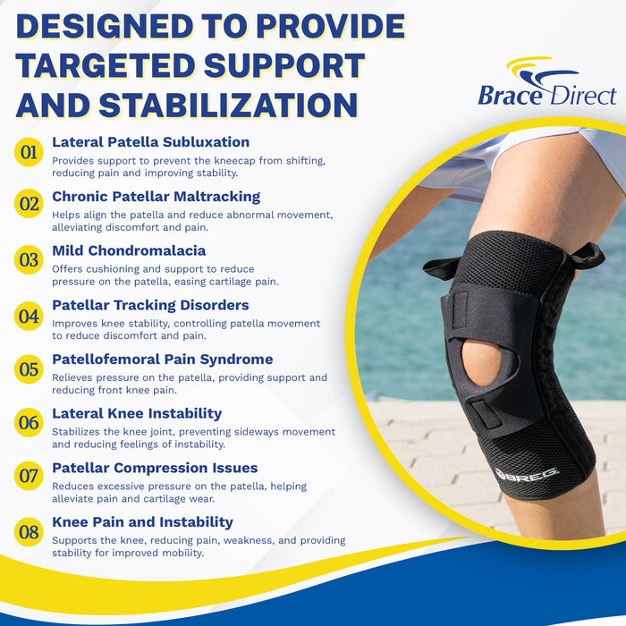 Breg Lateral Stabilizer Knee Support Brace for Patellar Tracking - A4467and Lateral Instability - Advanced Pain Relief