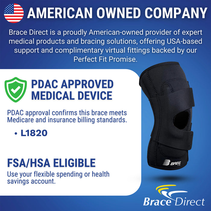 Breg Lateral Stabilizer Neoprene Knee Support Brace for Patellar Tracking - A4467and Lateral Instability - Advanced Pain Relief