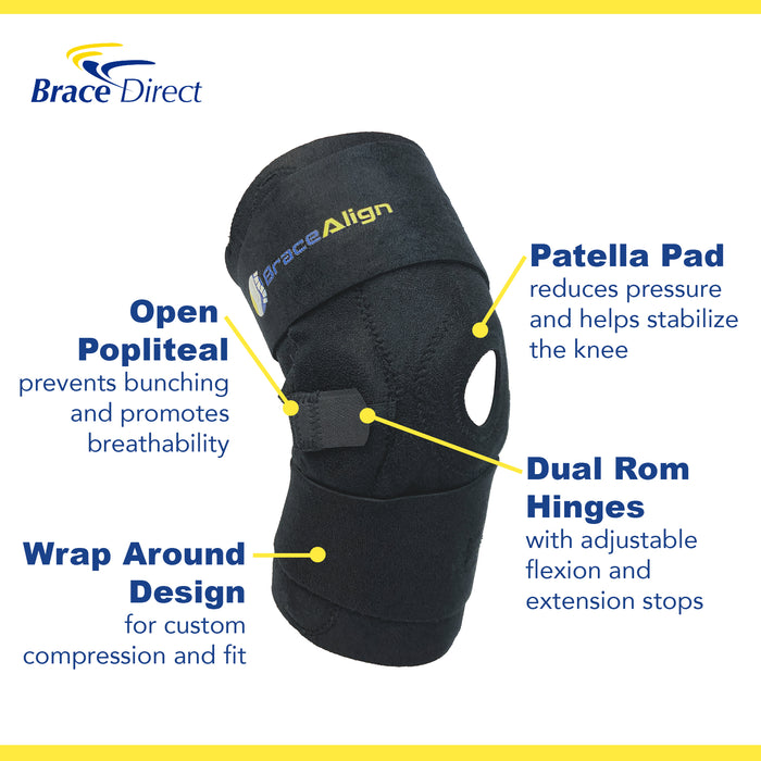 Brace Align ROM Knee Brace L1832, L1833 - Professional Hinged Knee Support for Pain Relief & Recovery