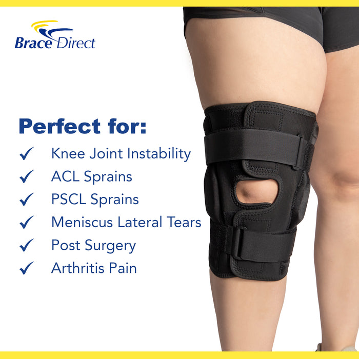 Brace Direct Deluxe Plus Size Internal Hinged Knee Brace | Adjustable ROM Support for Bariatric Patients Up to 8XL