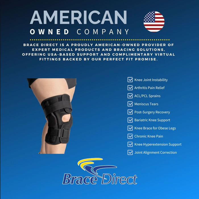 Brace Direct Deluxe Plus Size Internal Hinged Knee Brace | Adjustable ROM Support for Bariatric Patients Up to 8XL