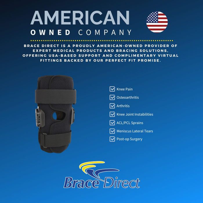 Brace Direct Neoprene Hinged Knee Brace - Advanced Support for Pain Relief & Joint Stability