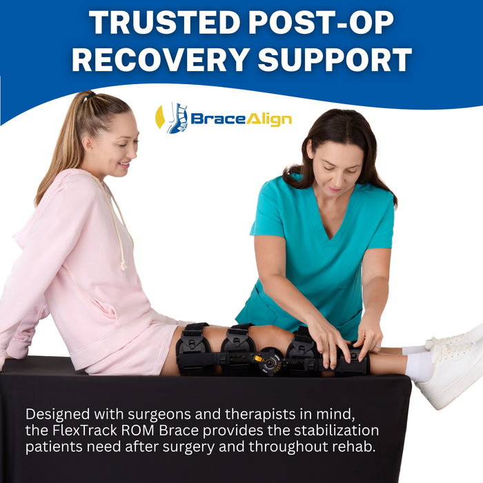 Brace Align FlexTrack ROM Telescoping Knee Brace - Adjustable Hinged Post Op Stabilizer for ACL, MCL, PCL Injuries & Surgical Recovery - L1832 L1833