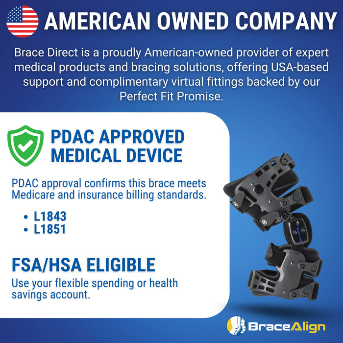 Brace Align EasyStrap Pro OA Knee Brace – Adjustable Unloader for Osteoarthritis, Meniscus & Cartilage Injuries – PDAC L1843/L1851