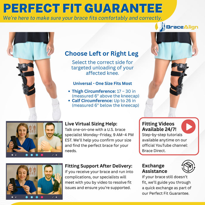 Brace Align EasyStrap Pro OA Knee Brace – Adjustable Unloader for Osteoarthritis, Meniscus & Cartilage Injuries – PDAC L1843/L1851