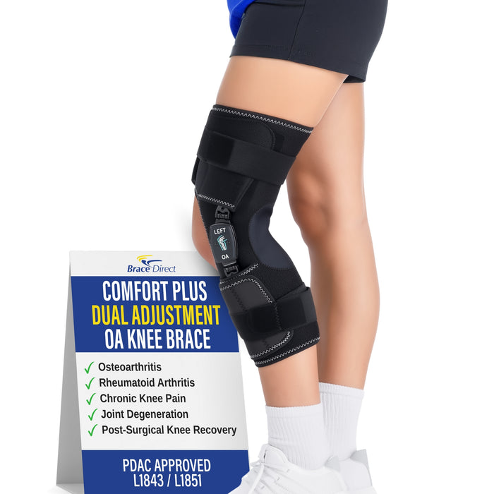 Brace Align Comfort Plus Dual Adjustment OA Knee Brace for Osteoarthritis – Valgus/Varus Offloading & ROM Hinge | PDAC L1843/L1851