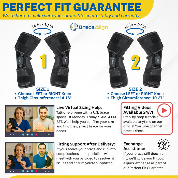 Brace Align Comfort Plus Dual Adjustment OA Knee Brace for Osteoarthritis – Valgus/Varus Offloading & ROM Hinge | PDAC L1843/L1851