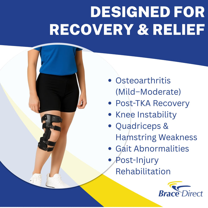 OAsis Rehabilitator Knee Brace – Universal Unloader for Post -TKA Recovery & Osteoarthritis Support L1843/L1851