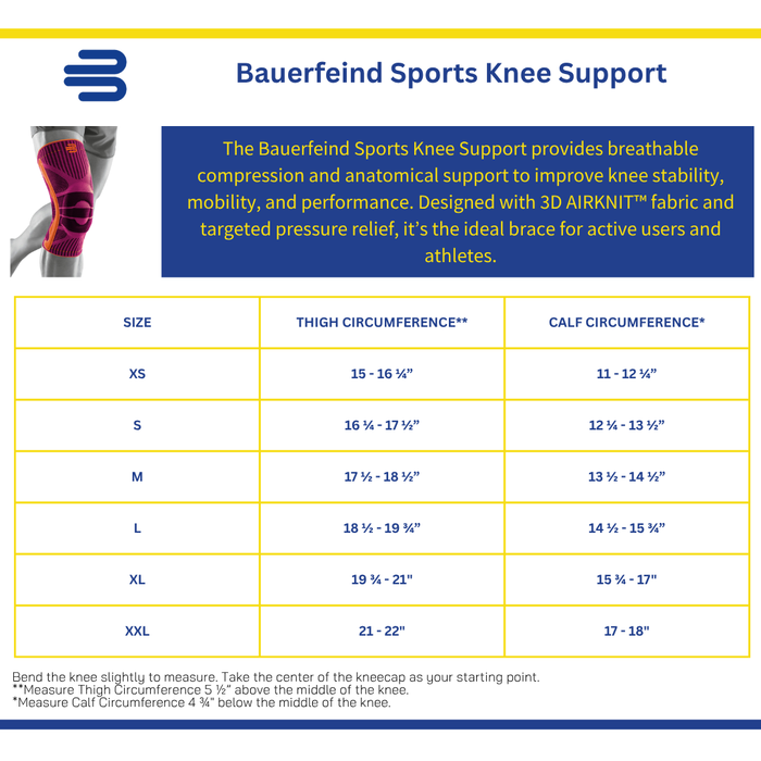 Bauerfeind Sports Knee Support - Compression Knee Brace for Joint Stability & Mobility