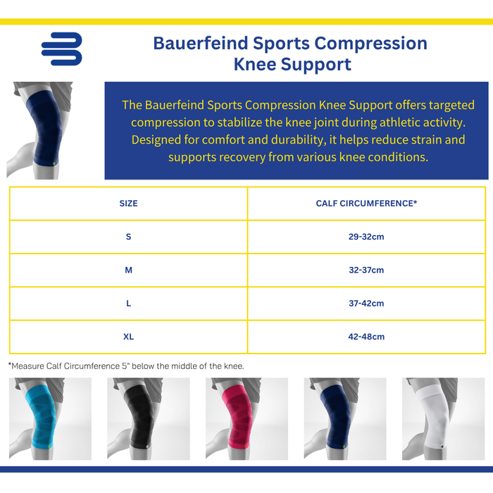 Bauerfeind Sports Compression Knee Support - Athletic Knee Brace for Stabilization and Injury Recovery