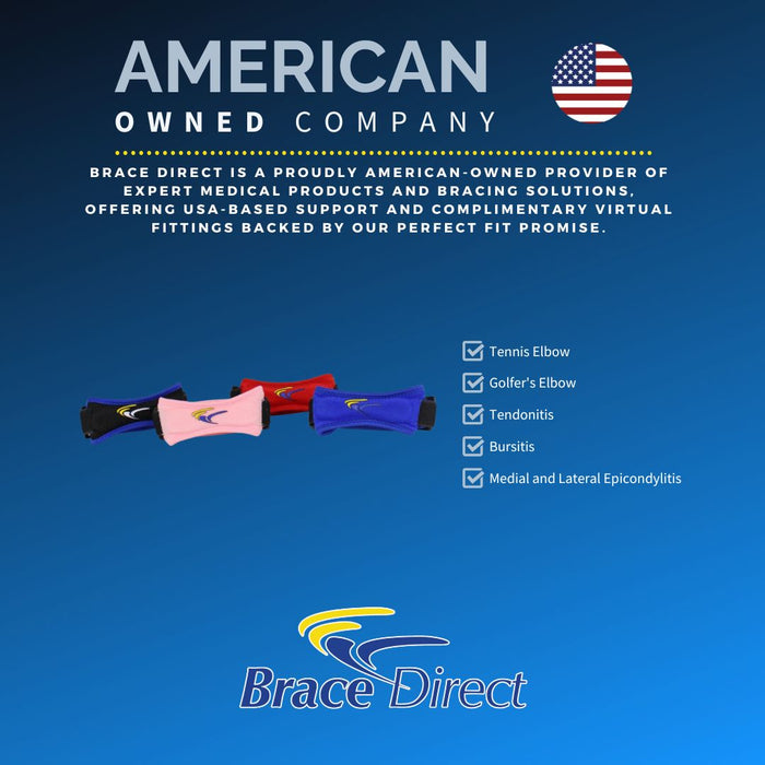 Brace Direct Compression Brace for Tennis Elbow - Adjustable Elbow Strap for Pain Relief