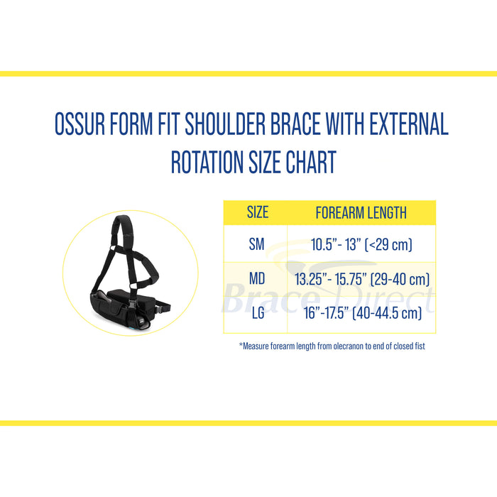 Ossur Form Fit Shoulder Brace - External Rotation Support for Post-Surgery Recovery