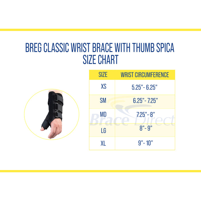 Breg Classic Wrist Brace with Thumb Spica