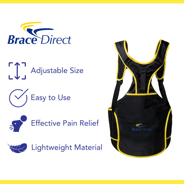 Rigid TLSO Posture Corrector Back Brace – Adjustable Upper & Lower Back Straightener for Kyphosis, Scoliosis, Posture & Spine Alignment by Brace Direct, Standard Size Fits Waist 23-50 in