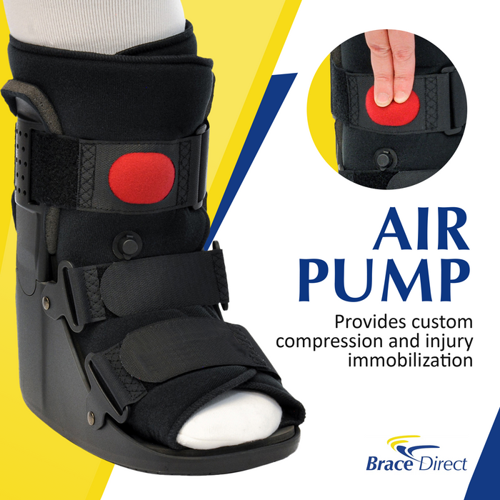 Brace Direct Air Cam Walker Fracture Boot Short – Premium Pneumatic Walking Boot For Foot And Ankle Recovery