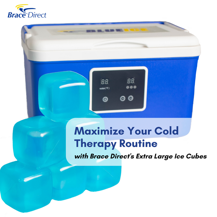 Brace Direct Reusable Refreezable Extra Large Plastic Ice Cubes for Cold Therapy Machine- 6 Pack