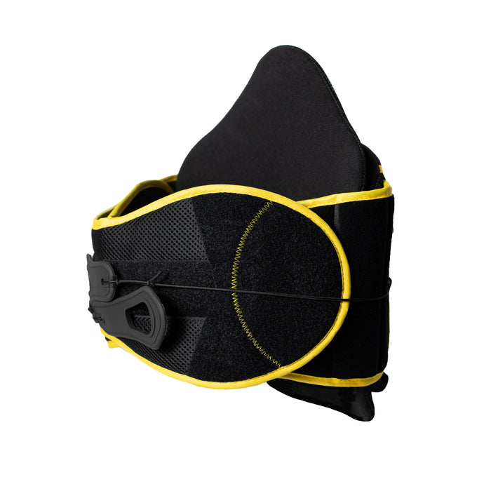 VertebrAlign LSO Medical Back Brace with Extension Panel - Plus-Size Relief for Herniated Disc & Sciatica by Brace Align - PDAC L0650/L0637 - Black/Yellow - Fits Waist up to 66 in