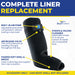 Brace Direct Replacement Liner for Tall Walking Boot with Built-In Air Pump Bladder, Machine Washable, Fits Open Shell Tall Cam Walker and Fracture Boots