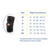 Breg Shortrunner Airmesh soft knee brace size chart, by Brace Direct.