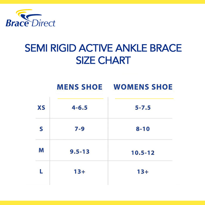 Semi-Rigid Active Ankle Brace Stabilizer – Maximum Support for Sprains, Sports Injury Protection & Recovery (Volleyball, Basketball, Football) by Brace Direct, Left Ankle, Size M (US Shoe Men 9.5-13 / Women 10.5-12)