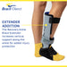 Infographic highlighting the Recovery Ankle Brace Extender, which increases vertical support and provides injury protection.