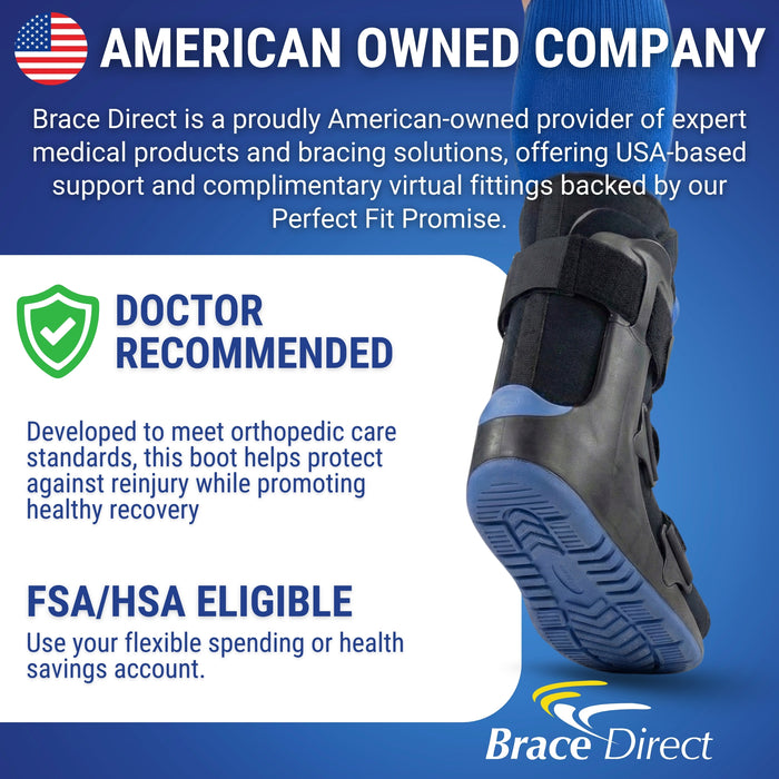 Brace Direct ActivAir Deluxe Short Walking Boot – Pneumatic Air Pump Ankle Immobilization (L4361)