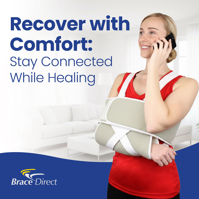 Brace Direct Foam Arm Sling Shoulder Immobilizer - Comfortable Support for Rotator Cuff Recovery