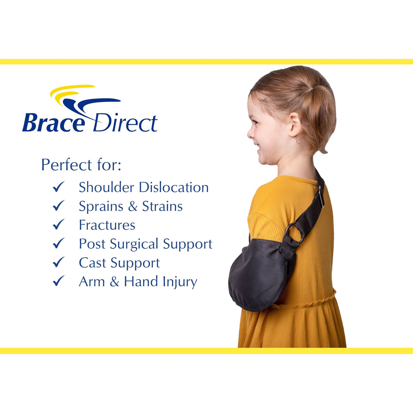 Brace Direct Pediatric Children's Arm Sling Comfortable, Adjustable
