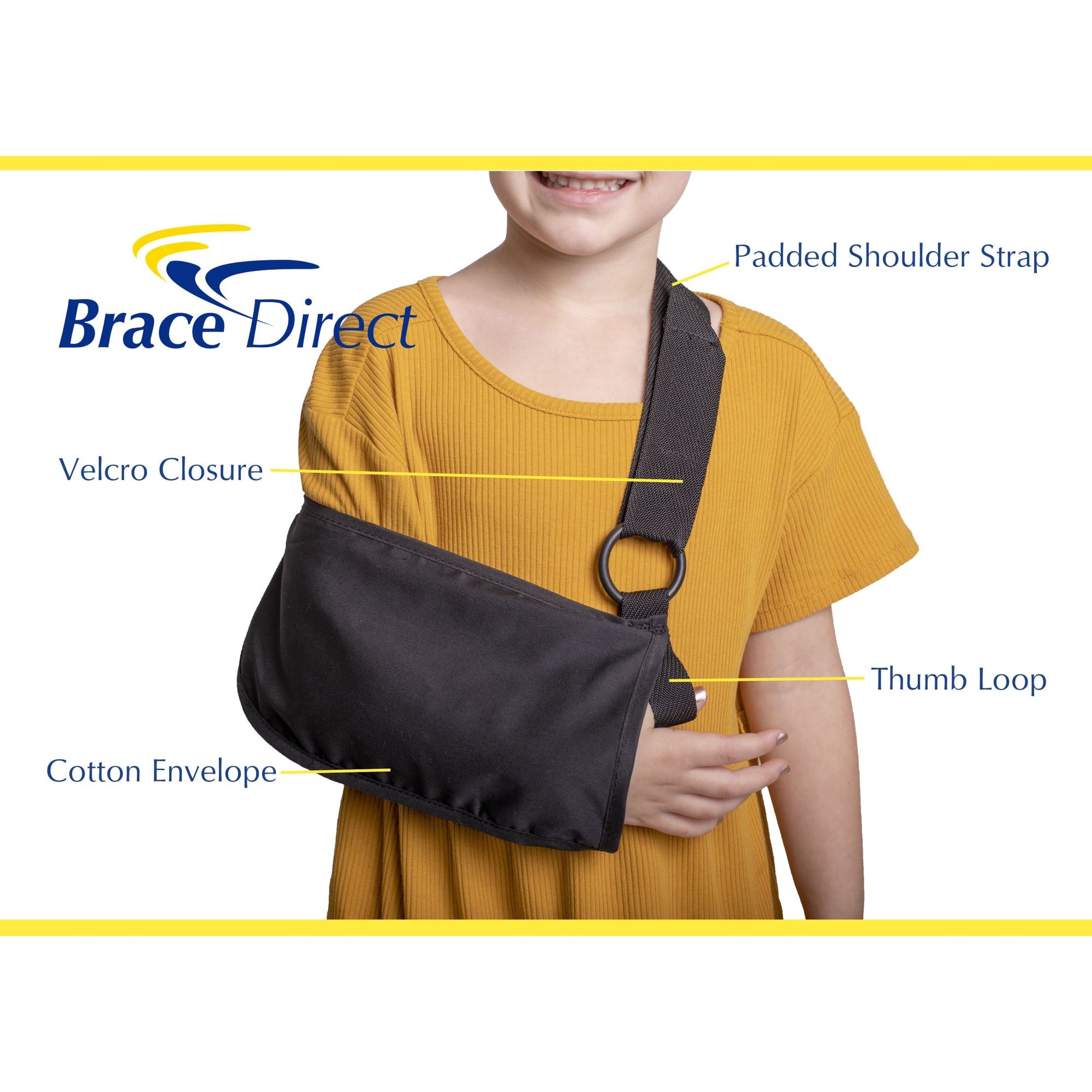 Brace Direct Pediatric Children's Arm Sling Comfortable, Adjustable