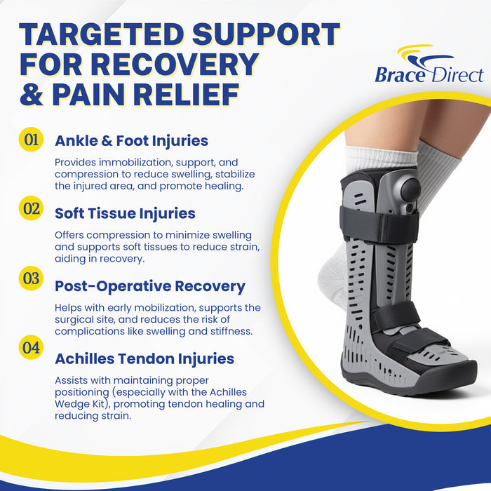 Ossur Rebound Air Walker Tall Boot For Ankle Injuries - Premium Walking Boot With Rocker Bottom