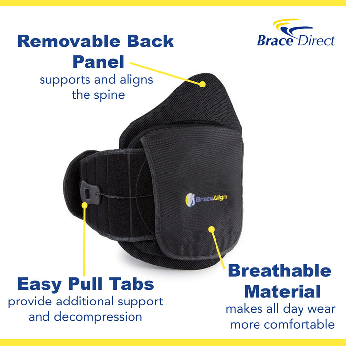 VertebrAlign LSO Medical Back Brace with Extension Panel - Plus-Size Relief for Herniated, Bulging Disc, Sciatica, Spinal Stenosis by Brace Align - PDAC L0650/L0637 - Fits Waist up to 66 in