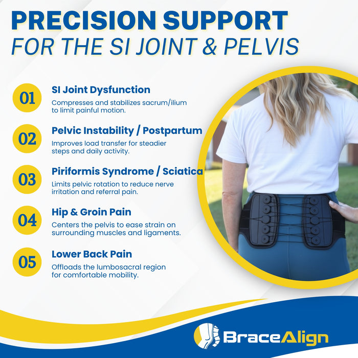 Brace Align GlideFit SI Belt – Sacroiliac Support for Hip, Pelvic & Low Back Pain L0621