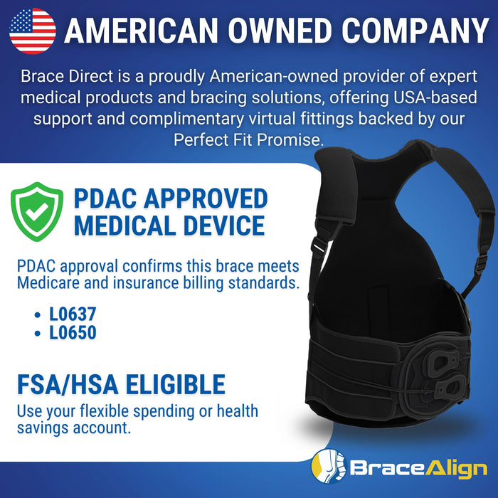 Brace Align ComfortCore TLSO Back Brace - Thoracic Lumbar Spine Support PDAC APPROVED FOR L0456, L0457