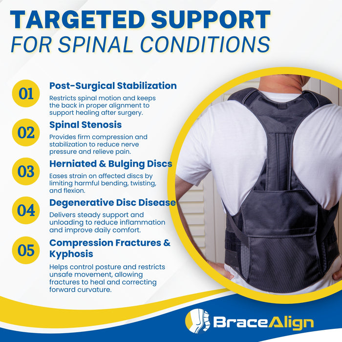 Brace Align ComfortCore TLSO Back Brace - Thoracic Lumbar Spine Support PDAC APPROVED FOR L0456, L0457