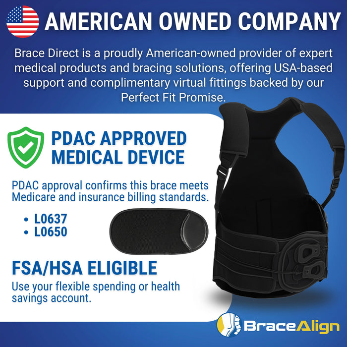 Brace Align ComfortCore TLSO Back Brace - Thoracic Lumbar Spine Support PDAC APPROVED FOR L0456, L0457