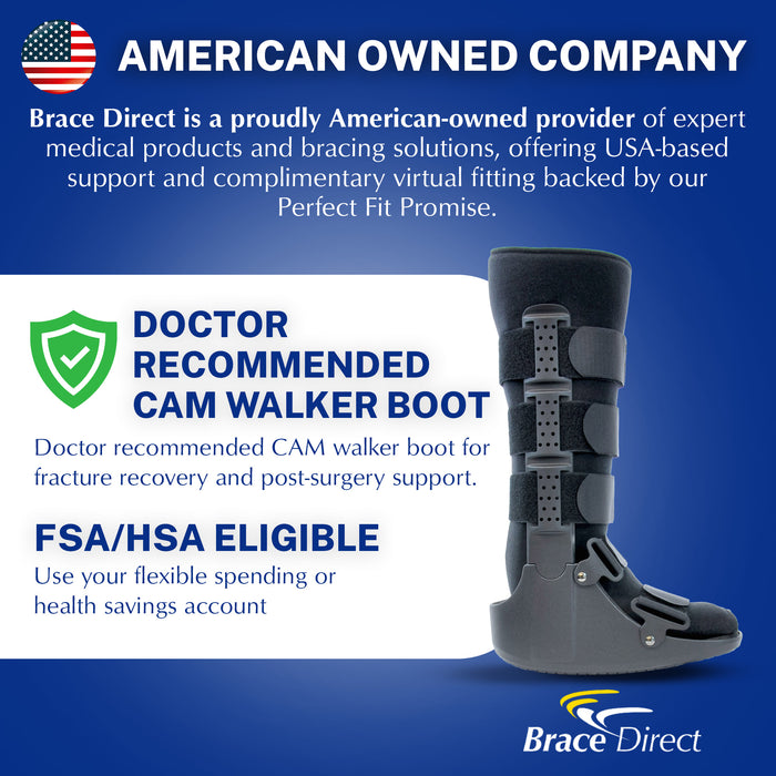Brace Direct Cam Walker Fracture Boot Tall - Support For Foot And Ankle Injuries